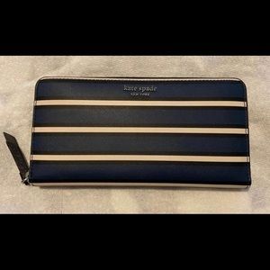 Kate Spade continental wallet. Brand new with tags, navy and cream.